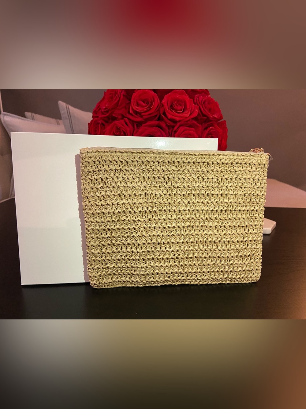DIOR Beauty Raffia Pouch 2025 Summer Rattan Cosmetic Pouch Beige NEW! - Picture 6 of 7